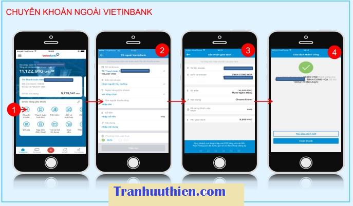 Chuyển khoản trong VietinBank cho phép Quý khách thực hiện chuyển khoản giữa các tài khoản tại VietinBank
